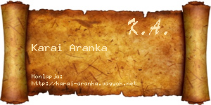 Karai Aranka névjegykártya